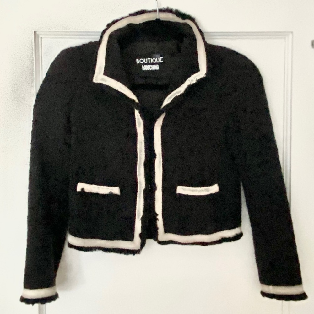 Boutique Moschino Sz 2 Short Jacket Blazer Blue